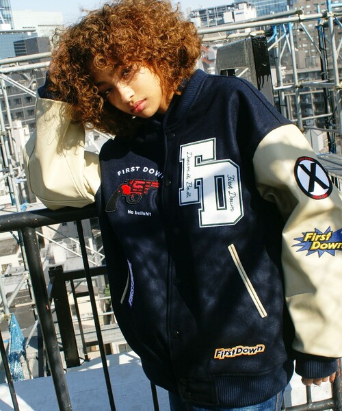 FREAK'S STORE（フリークスストア） スタジャン MEDIUM ネイビー