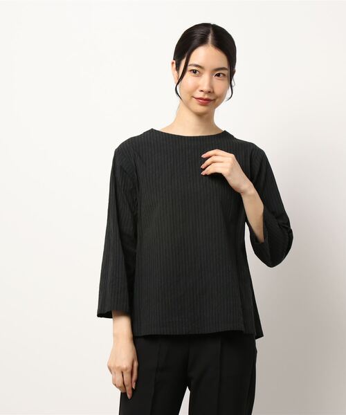 「Plantation」 7分袖ブラウス M size ブラック レディース