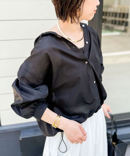 NOLLEY'S ブラウス シャツ シアーフードシャツ レディース