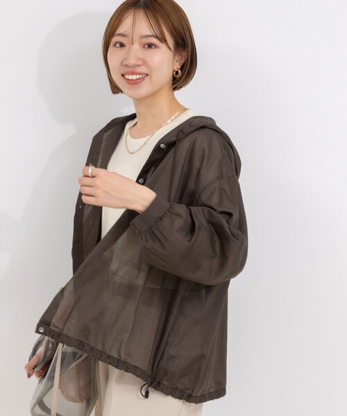 NOLLEY'S ブラウス シャツ シアーフードシャツ レディース