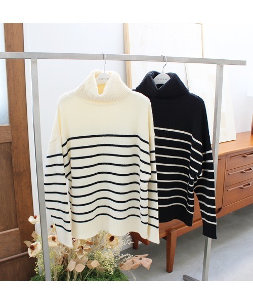 「MODE ROBE」 タートルネックニット FREE アイボリー レディース_画像2