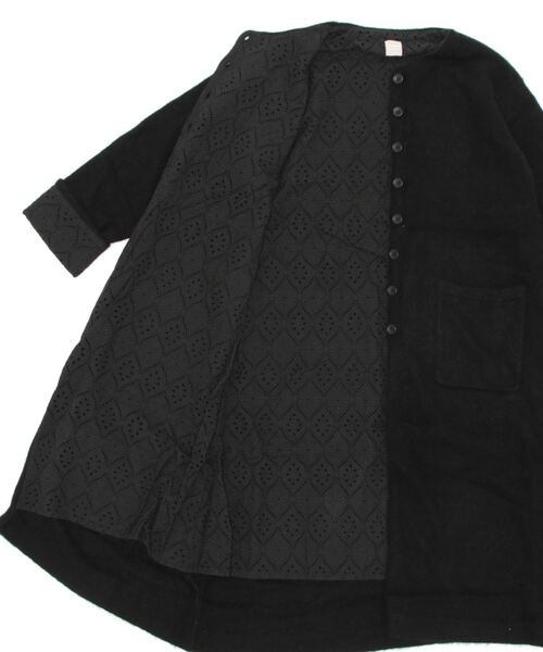 「TSUHARU by Samansa Mos2」 ニットコート フリ- ベージュ レディース_画像3