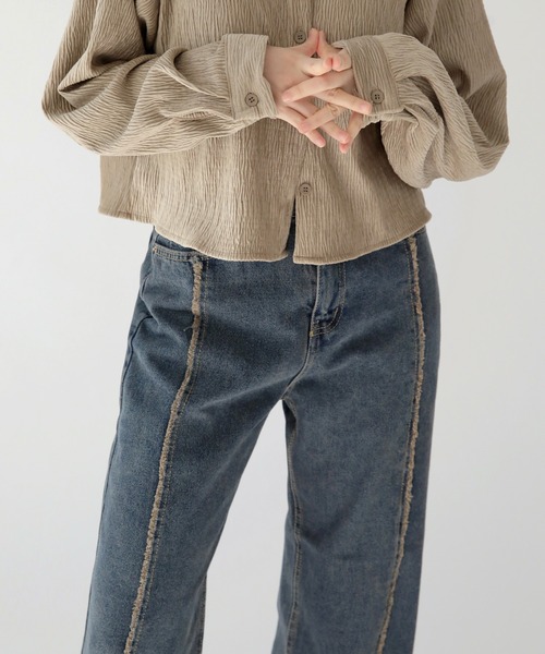 [UNE MANSION] Denim брюки LARGE голубой женский 