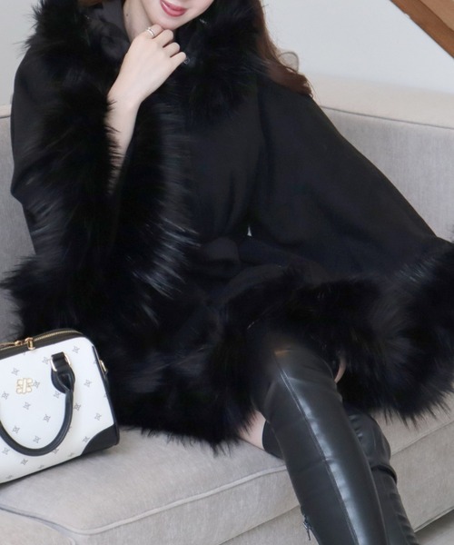  PARTY ポンチョ コート ファー付ポンチョ風コート（ポンチョ）｜ROYAL PARTY（ロイヤル