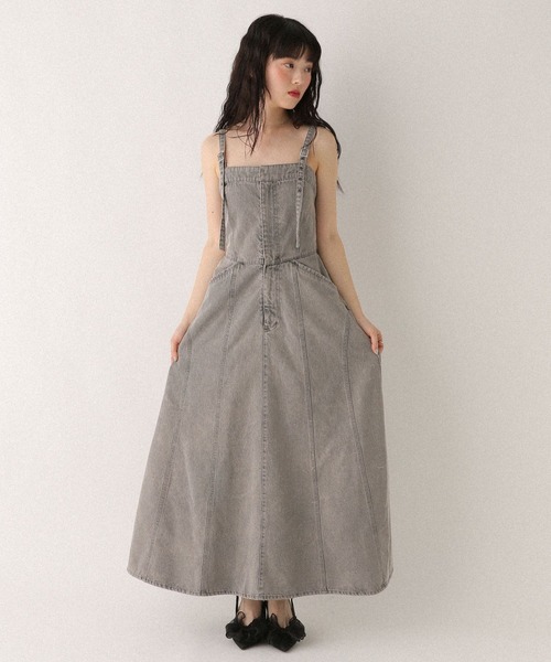 ワイズジャンパースカート Heather ジャンパースカート カーブステッチデニムジャンスカ