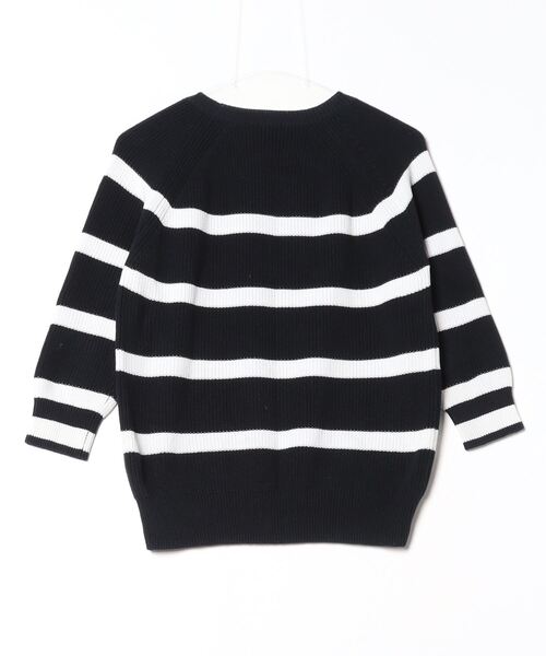 L'Appartement 「L'Appartement」 ボーダー柄長袖ニット - ネイビー