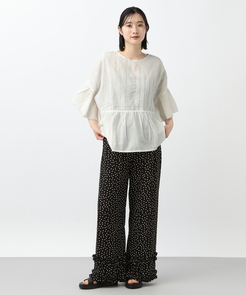 ブラウス シャツ 「natural by clip」カットワークレイヤードブラウス レディース studio CLIP ブラウス シャツ 「natural by clip」カットワーク