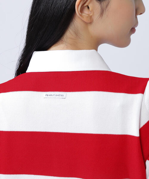 ポロシャツ ポロ 「PEARLY GATES」切替ボーダー半袖ポロシャツ レディース PEARLY GATES ポロシャツ ポロ 「PEARLY GATES」切替ボーダー