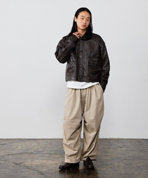 【値下げ】beams シープレザーブルゾン BEAMS ブルゾン アウター ワイドショートフィット シープレザー