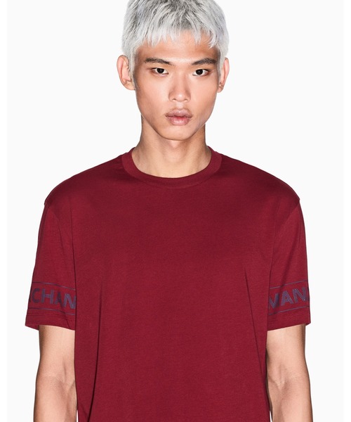 A/X Armani Exchange★スクリプトロゴ 半袖Tシャツ 送関込 AXロゴ 半袖クルーネックトップス | Armani Exchange
