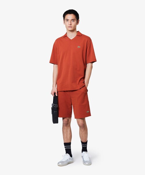 LACOSTE パンツ L.12.12アレンジ 鹿の子地ショーツ メンズ