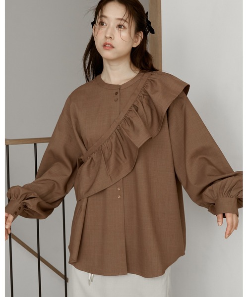 moi tytto（モイテュット） ブラウス シャツ 取り外しフリルシャツ