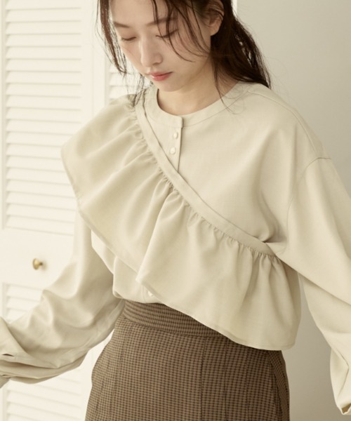 moi tytto（モイテュット） ブラウス シャツ 取り外しフリルシャツ