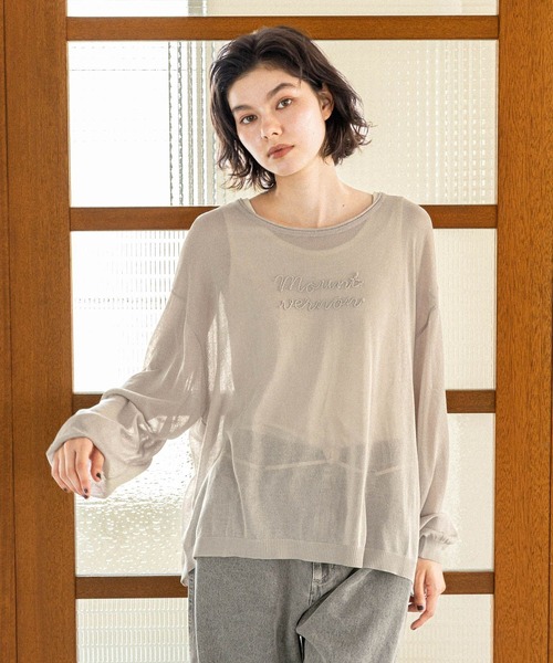 niko and… tシャツ シアーアソートロゴプルオーバー レディース