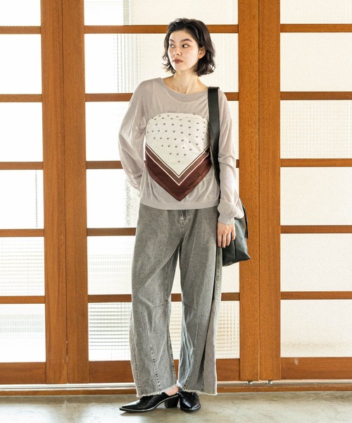 niko and…（ニコアンド） tシャツ シアーアソートロゴプルオーバー