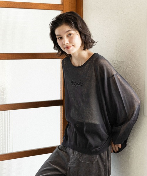niko and… tシャツ シアーアソートロゴプルオーバー レディース