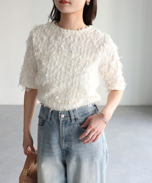 「Riberry」 半袖カットソー MEDIUM ブラック レディース_画像6