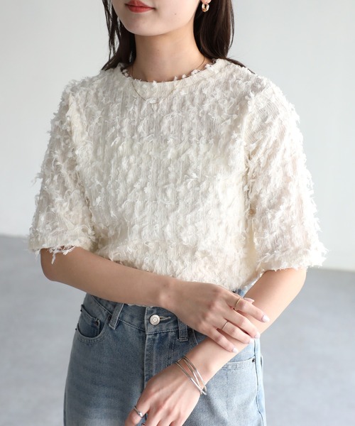 「Riberry」 半袖カットソー MEDIUM ブラック レディース_画像9