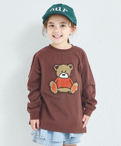 familiar 刺繍クマポケット 長袖Tシャツ ファミリア 長袖Tシャツ 80 赤白ボーダー クマちゃん刺繍 ロンT｜Yahoo