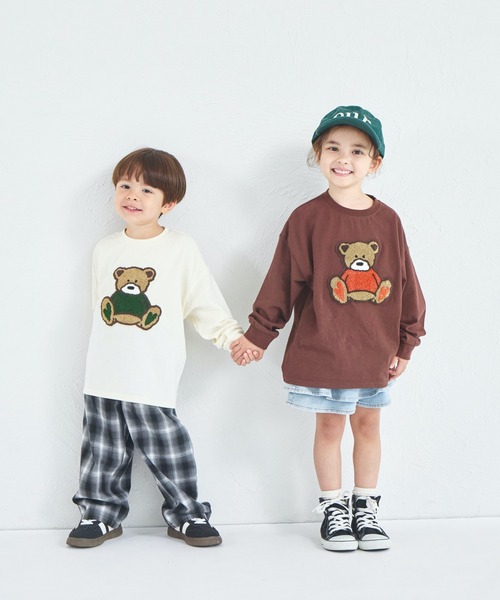 pairmanon tシャツ 「綿100%」ユニセックス サガラ刺繍 くまモチーフ