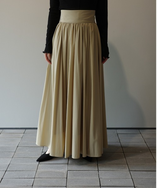 【新品ダグ付】CLANE/ロングスカート/ウエストベルトリブスカート/サイズ0 新品ダグ付】CLANE/ロングスカート/ウエストベルトリブスカート