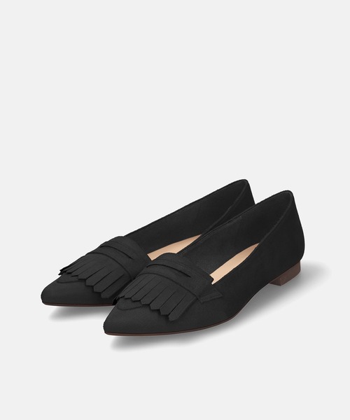 MAMIAN（マミアン） ローファー ポインテッドトゥ フリンジ ローファー