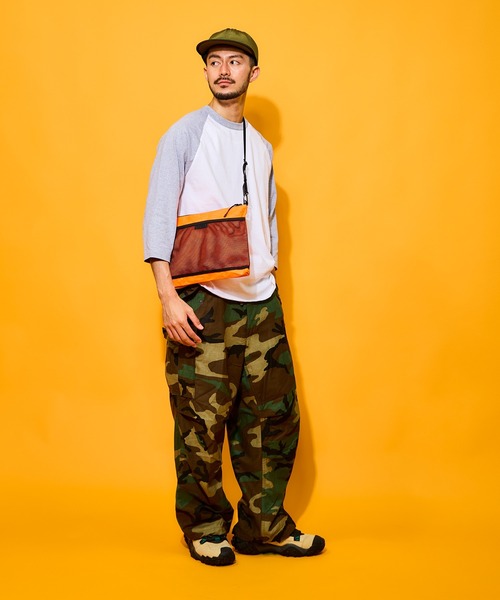 「WALLA WALLA SPORT」 7分袖Tシャツ MEDIUM ホワイト×ネイビー メンズ_画像2