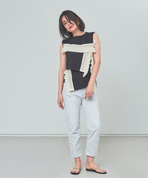 「qualite」 デニムパンツ「eコラボ」 38 グレー レディース
