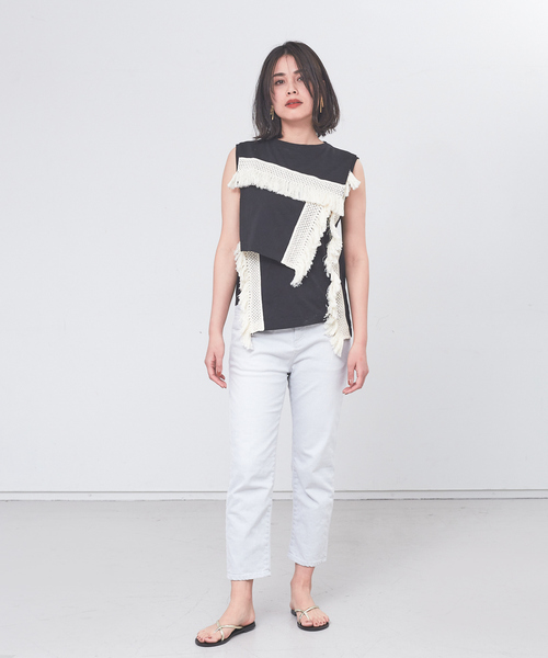 「qualite」 デニムパンツ「eコラボ」 38 グレー レディース