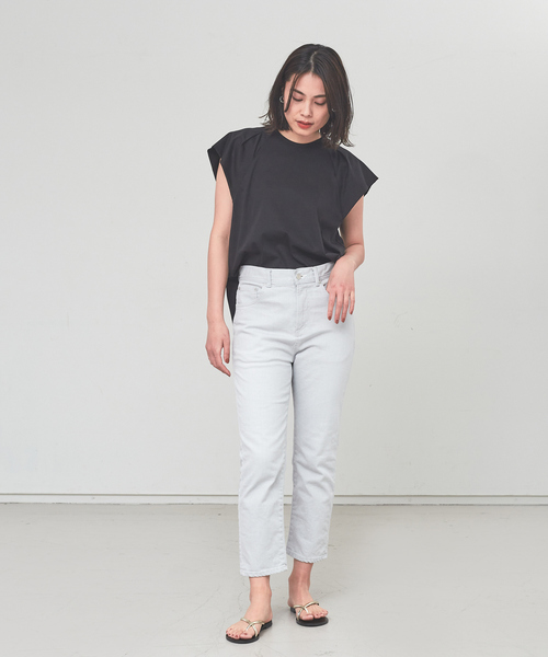 「qualite」 デニムパンツ「eコラボ」 38 グレー レディース