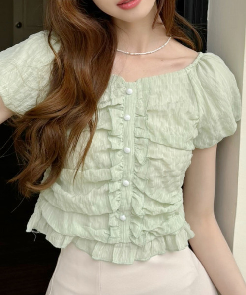 「Ada.」 半袖ブラウス M ブラック レディース_画像8