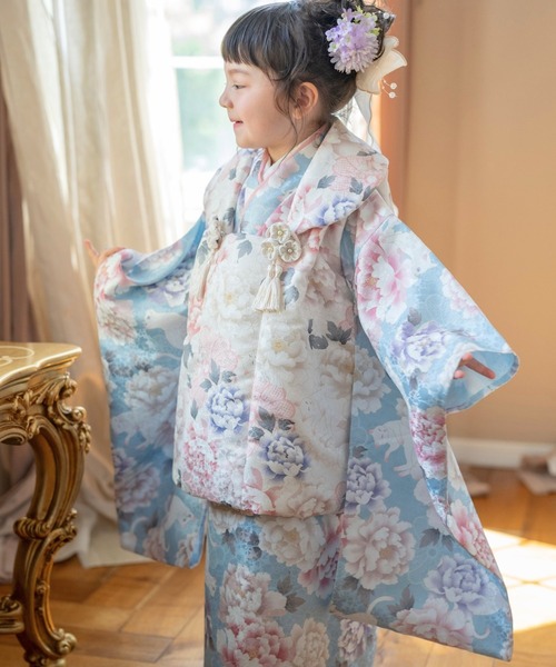 ❀Catherine Cottage着物ワンピース&被布セット Catherine Cottage 着物 花柄織入り着物ワンピース＆ 被布セット