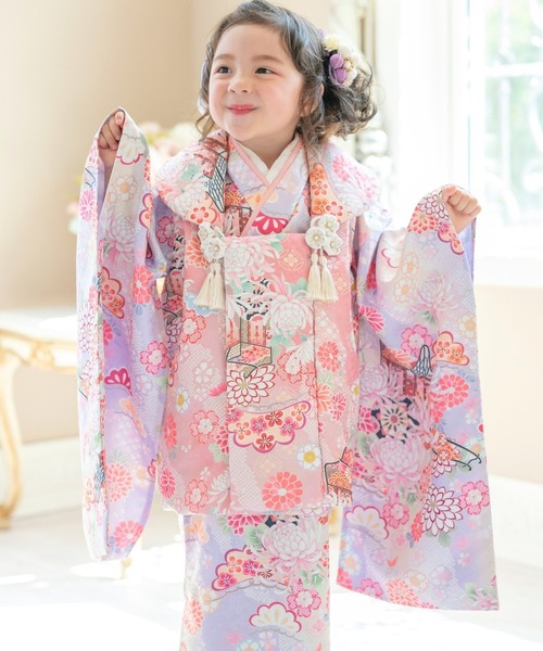 ❀Catherine Cottage着物ワンピース&被布セット Catherine Cottage 着物 花柄織入り着物ワンピース＆ 被布セット
