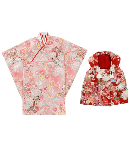 Catherine Cottage 着物 花柄織入り着物ワンピース＆ 被布セット