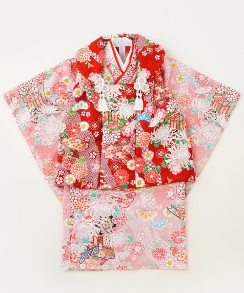 Catherine Cottage 赤花柄着物 110 Catherine Cottage 赤い花柄 着物 袴 160 長襦袢セット - メルカリ