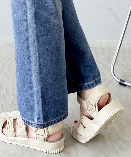 「Java」 フラットサンダル 25.0cm アイボリー レディース_画像4