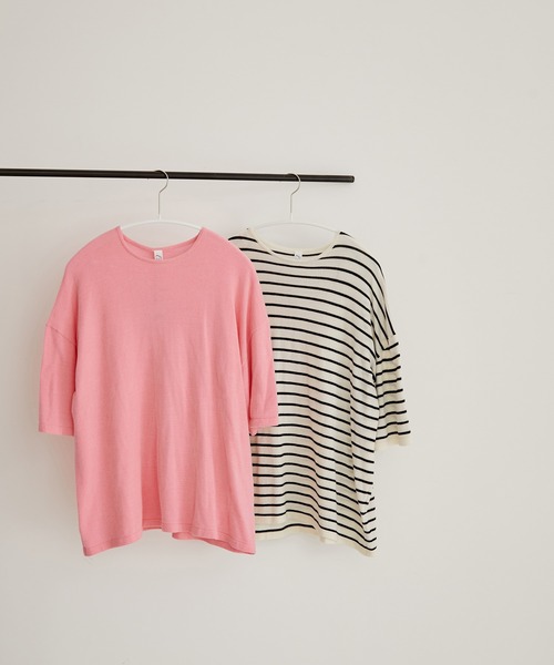 「SALON adam et rope'」 半袖Tシャツ FREE ピンク レディース_画像2