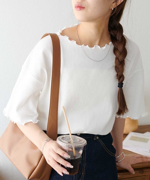 「DISCOAT」 半袖カットソー MEDIUM ベージュ レディース_画像2