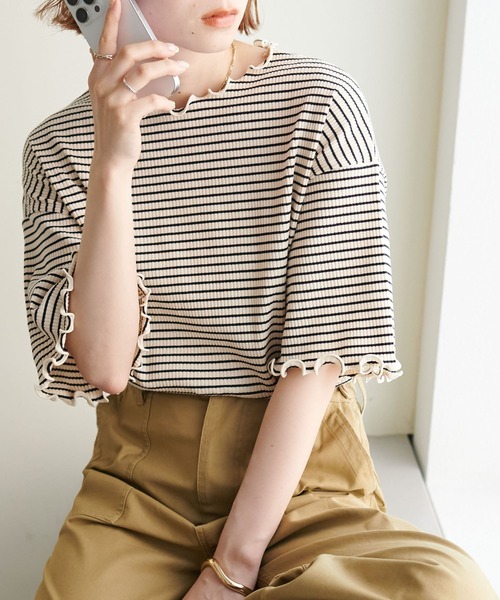 「DISCOAT」 半袖カットソー MEDIUM ベージュ レディース_画像3