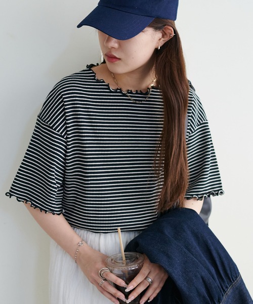 「DISCOAT」 半袖カットソー MEDIUM ベージュ レディース_画像4