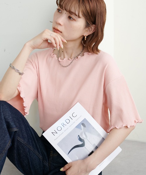 「DISCOAT」 半袖カットソー MEDIUM ベージュ レディース_画像9