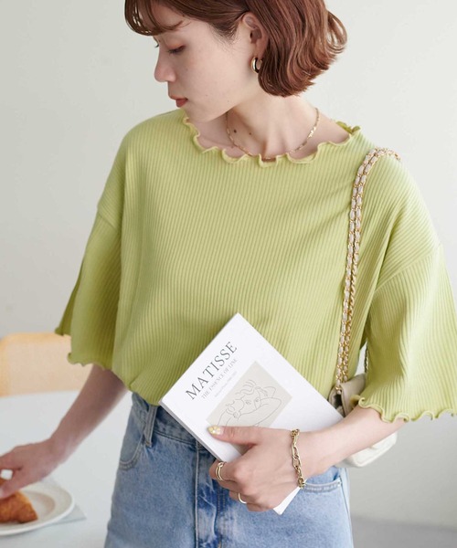 「DISCOAT」 半袖カットソー MEDIUM ベージュ レディース_画像10