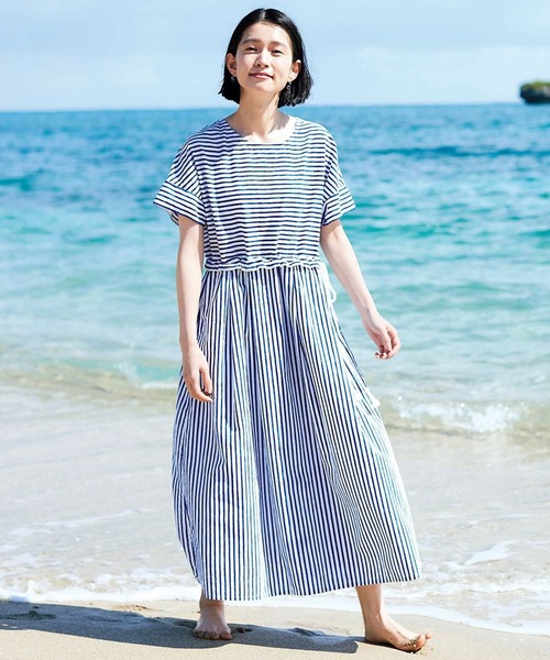 Sunny clouds（サニークラウズ） 半袖ワンピース LARGE ブルー系その他