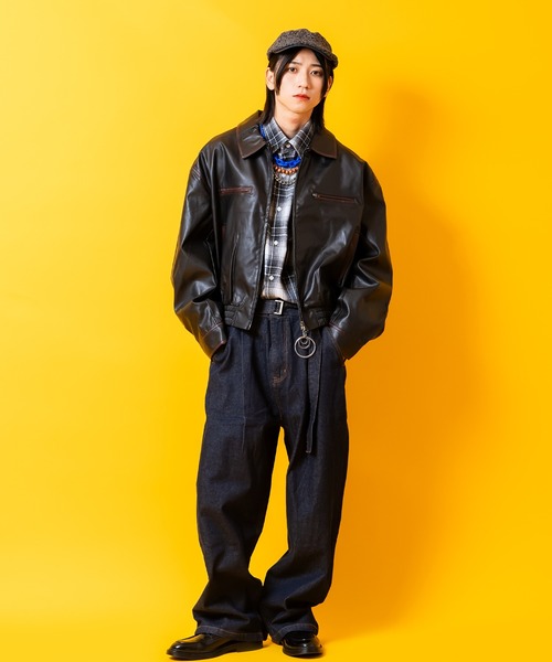 ブルゾン アウター a.p.o.v. ヴィンテージウォッシュパイピングライン