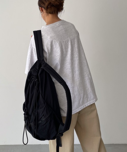 「CANAL JEAN」 半袖Tシャツ ONE SIZE ライトグレー レディース_画像3