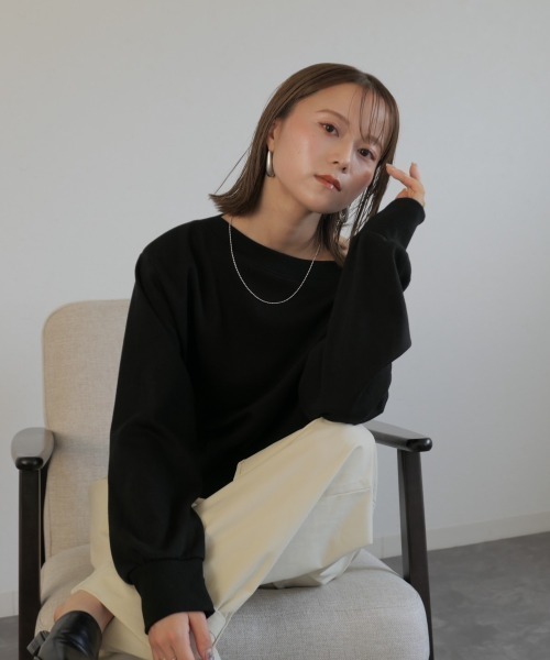「Reurie'」 長袖カットソー FREE グレー レディース_画像7