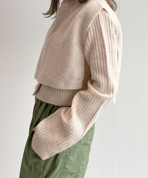 「w closet」 ニットアンサンブル FREE ラベンダー レディース_画像3