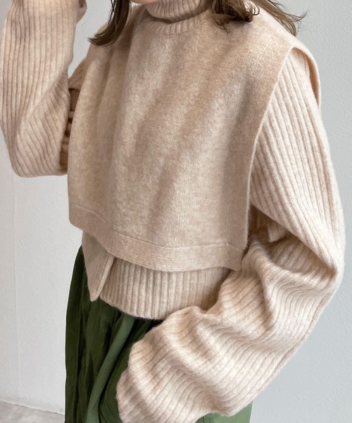 「w closet」 ニットアンサンブル FREE ラベンダー レディース_画像9