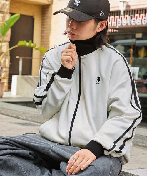 「U.S. POLO ASSN.」 ナイロンブルゾン M オフホワイト メンズ_画像2