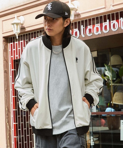 「U.S. POLO ASSN.」 ナイロンブルゾン M オフホワイト メンズ_画像4